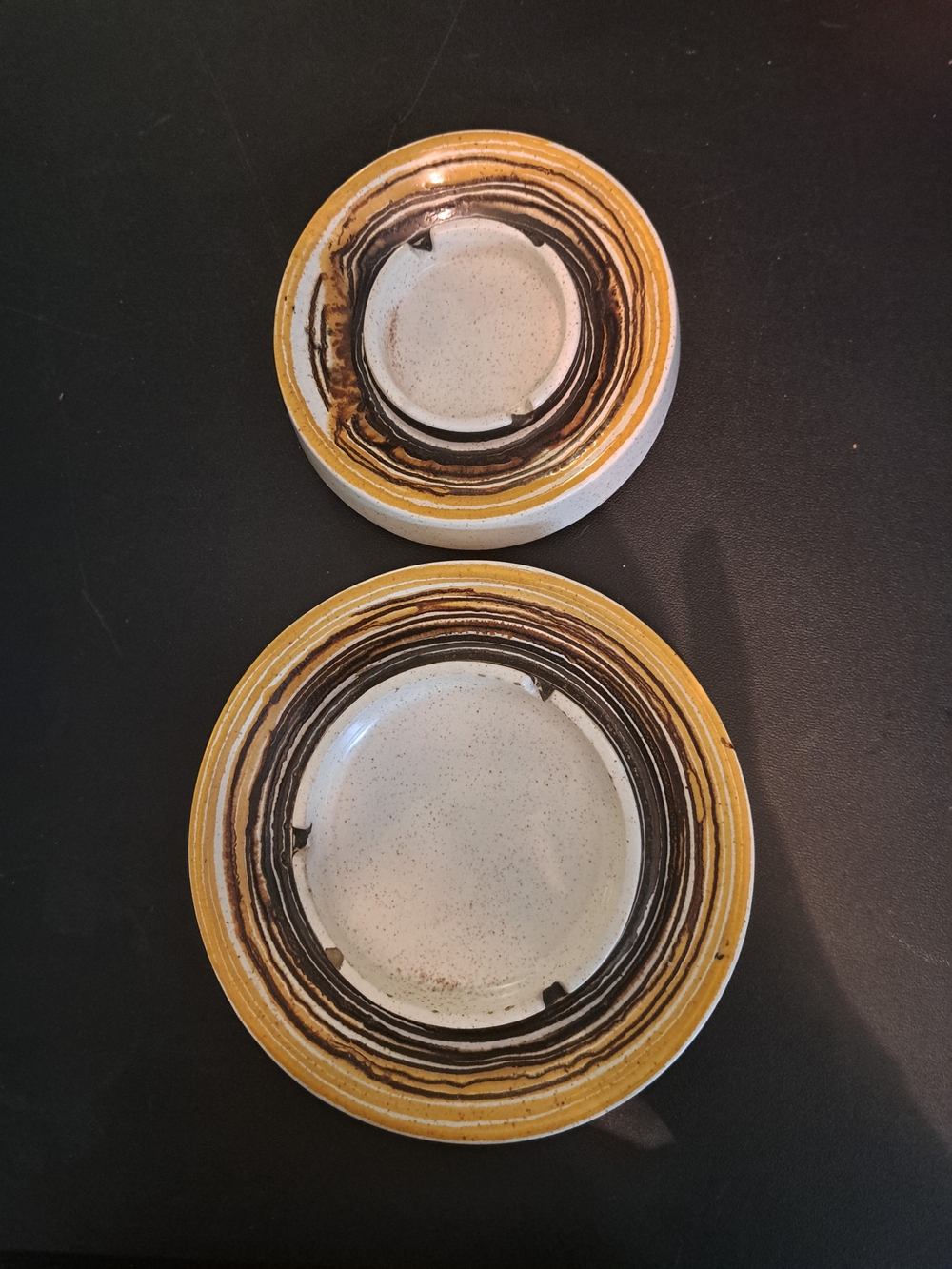 Royal Haeger Gold Lava Ashtrays R2079 And R2069